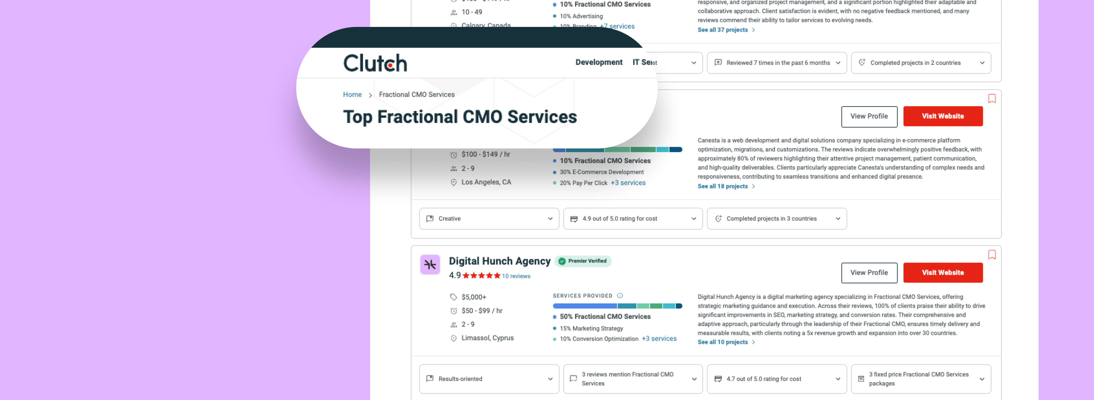 Top-3 Fractional CMO services